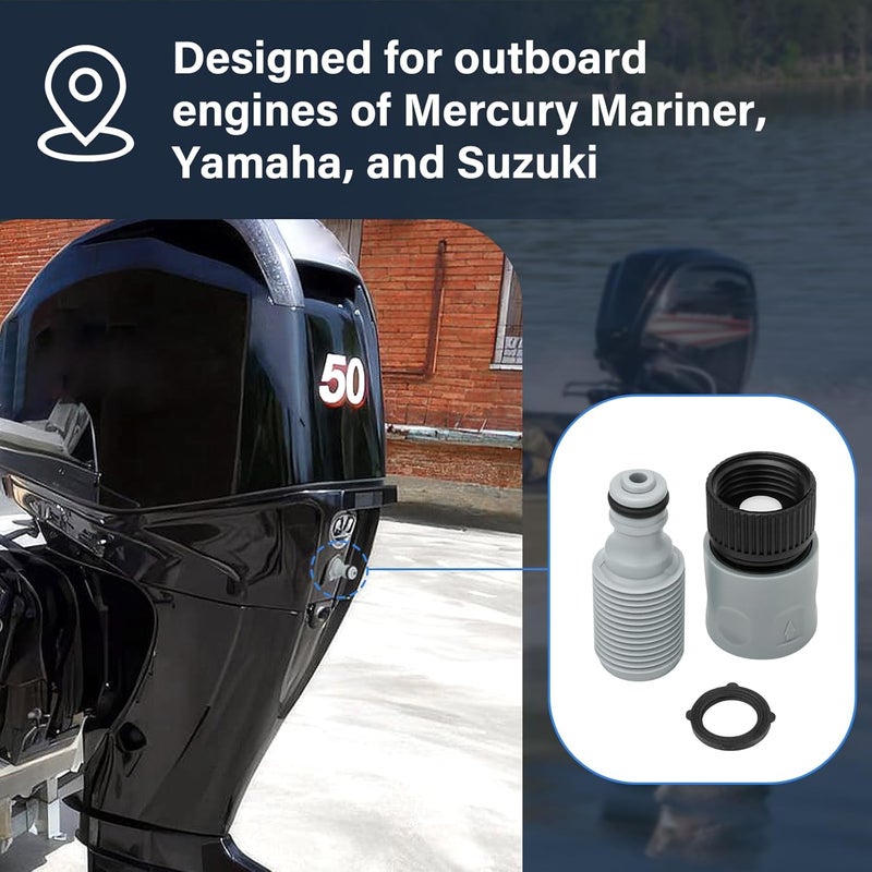Trdzi Outboard Motor Quick Connect Flush Kit for Mercury, Mariner, Yamaha and Suzuki Outboard Engines - Marine Flush Adapter Outboard - Image 5